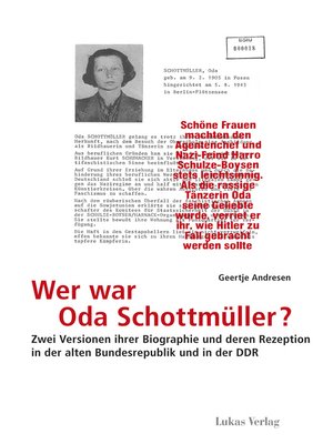cover image of Wer war Oda Schottmüller?